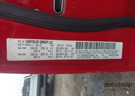 2012 Dodge Journey Sxt из США, поврежденный, VIN 3C4PDCBG3CT396320